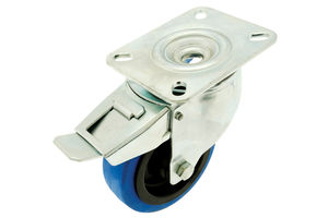 چرخ گردان سخت برای کالسکه | فولاد با پوشش روی | لاستیک | با ترمز