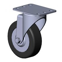 چرخ کالسکۀ گردان با لاستیک جامد | فولاد با پوشش روی | لاستیک